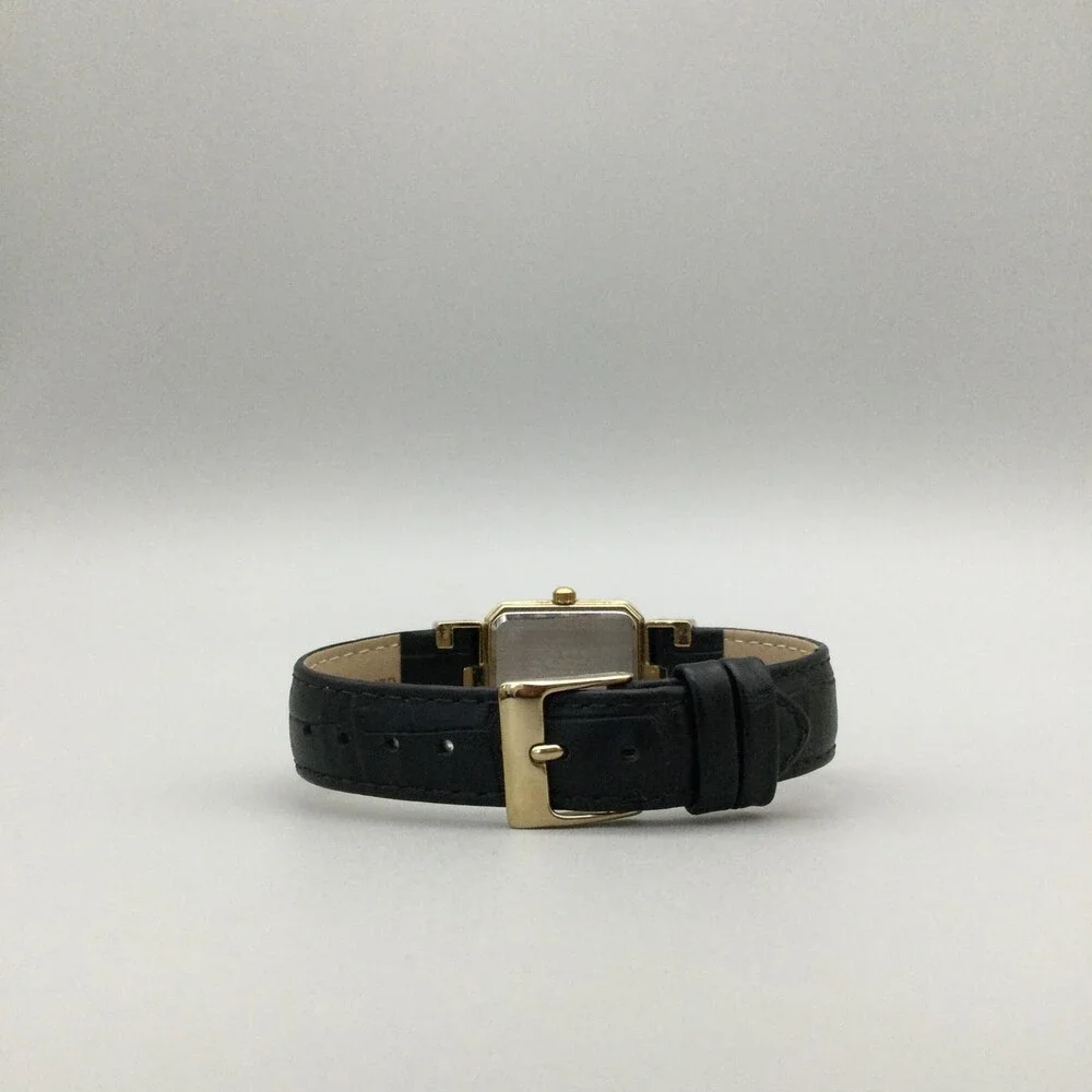 Anne Klein Womens Watch 24mm Gold Tone Crystals Leather AK/2396 New Battery